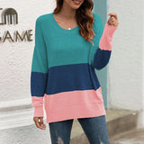 Lässiger gestreifter Pullover