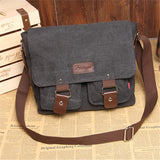 Segeltuch Büchertasche Retro Kuriertasche mit Großen Fassungsvermögen
