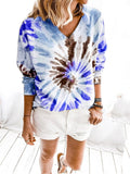 V Ausschinitt Tie-Dye Sweatshirts