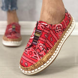 Stoff Muster Schlupf Flach Sneakers