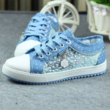 Transparent Floral Anhänger Schnürung Sneakers
