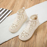 Spitze Perforiert Plateau Schlupf Stiefelette