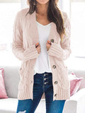 Kabelknopf Solid Sweater Cardigan