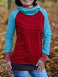 Print Langarm Sweatshirt mit Kapuze