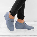 Fashion Buchstabe Slip-On Keil Turnschuhe Kunstwildleder Keilabsatz Lässig Turnschuhe