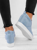 Fashion Buchstabe Slip-On Keil Turnschuhe Kunstwildleder Keilabsatz Lässig Turnschuhe