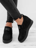 Fashion Buchstabe Slip-On Keil Turnschuhe Kunstwildleder Keilabsatz Lässig Turnschuhe