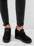 Fashion Buchstabe Slip-On Keil Turnschuhe Kunstwildleder Keilabsatz Lässig Turnschuhe