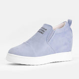 Fashion Buchstabe Slip-On Keil Turnschuhe Kunstwildleder Keilabsatz Lässig Turnschuhe