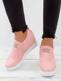 Fashion Buchstabe Slip-On Keil Turnschuhe Kunstwildleder Keilabsatz Lässig Turnschuhe