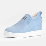 Fashion Buchstabe Slip-On Keil Turnschuhe Kunstwildleder Keilabsatz Lässig Turnschuhe
