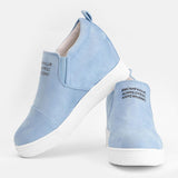 Fashion Buchstabe Slip-On Keil Turnschuhe Kunstwildleder Keilabsatz Lässig Turnschuhe