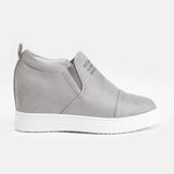 Fashion Buchstabe Slip-On Keil Turnschuhe Kunstwildleder Keilabsatz Lässig Turnschuhe