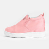 Fashion Buchstabe Slip-On Keil Turnschuhe Kunstwildleder Keilabsatz Lässig Turnschuhe