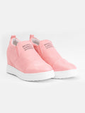 Fashion Buchstabe Slip-On Keil Turnschuhe Kunstwildleder Keilabsatz Lässig Turnschuhe