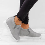 Fashion Buchstabe Slip-On Keil Turnschuhe Kunstwildleder Keilabsatz Lässig Turnschuhe