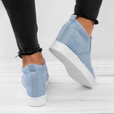Fashion Buchstabe Slip-On Keil Turnschuhe Kunstwildleder Keilabsatz Lässig Turnschuhe