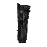 Kunstleder Schnürung-Stiefel Damen mit Verstellbarer Schnalle