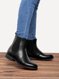 Kurzer Retro-Stiefel für Damen mit niedrigem Absatz