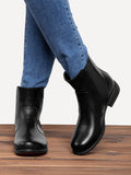 Kurzer Retro-Stiefel für Damen mit niedrigem Absatz
