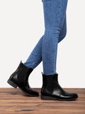 Kurzer Retro-Stiefel für Damen mit niedrigem Absatz