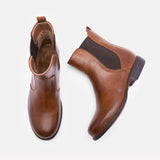 Kurzer Retro-Stiefel für Damen mit niedrigem Absatz