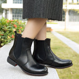 Kurzer Retro-Stiefel für Damen mit niedrigem Absatz