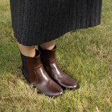 Kurzer Retro-Stiefel für Damen mit niedrigem Absatz