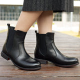 Kurzer Retro-Stiefel für Damen mit niedrigem Absatz