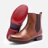 Kurzer Retro-Stiefel für Damen mit niedrigem Absatz