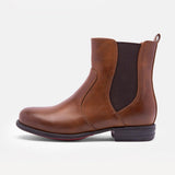 Kurzer Retro-Stiefel für Damen mit niedrigem Absatz