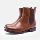 Kurzer Retro-Stiefel für Damen mit niedrigem Absatz