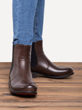 Kurzer Retro-Stiefel für Damen mit niedrigem Absatz