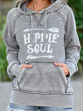 Lässig Kapuze Langarm Buchstabe Sweatshirt