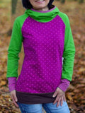 Print Langarm Sweatshirt mit Kapuze