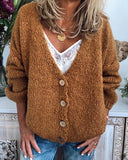 Lässige Baumwollgemische Strickjacke