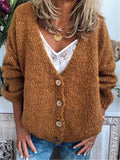 Lässige Baumwollgemische Strickjacke