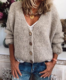 Lässige Baumwollgemische Strickjacke