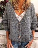 Lässige Baumwollgemische Strickjacke