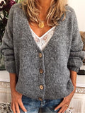 Lässige Baumwollgemische Strickjacke