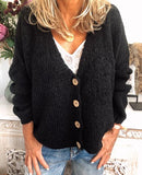Lässige Baumwollgemische Strickjacke