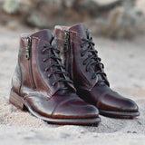 Kurzer Retro-Stiefel für Damen mit niedrigem Absatz