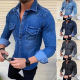 Camisa - Herren Jeans Hemd