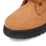 Schnürung Damen Slip-On Stiefelette aus Veloursleder