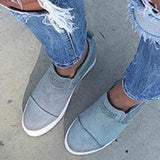 Fashion Buchstabe Slip-On Keil Turnschuhe Kunstwildleder Keilabsatz Lässig Turnschuhe