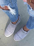 Fashion Buchstabe Slip-On Keil Turnschuhe Kunstwildleder Keilabsatz Lässig Turnschuhe