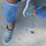 Fashion Buchstabe Slip-On Keil Turnschuhe Kunstwildleder Keilabsatz Lässig Turnschuhe