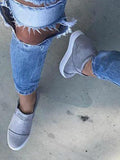 Fashion Buchstabe Slip-On Keil Turnschuhe Kunstwildleder Keilabsatz Lässig Turnschuhe