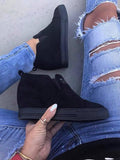 Fashion Buchstabe Slip-On Keil Turnschuhe Kunstwildleder Keilabsatz Lässig Turnschuhe