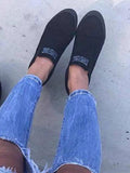 Fashion Buchstabe Slip-On Keil Turnschuhe Kunstwildleder Keilabsatz Lässig Turnschuhe